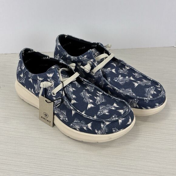 Ariat Men's Hilo Stretch Lace Bonefish Blue Slip On Shoes 10042500 Mens 8.5 NEW - Picture 1 of 7